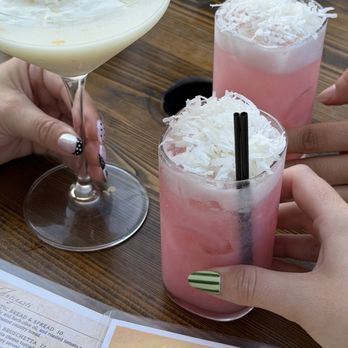Crust & Cocktails - raspberry coconut mojito and orange cream cocktail - Cocktail Bars Near Me - Akron, Ohio