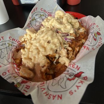 Ricky's Hot Chicken - Birds nest with macaroni added - Chicken Wings Near Me - Plano, Texas Ricky's Hot Chicken - Birds nest with macaroni added - Chicken Wings Near Me - Plano, Texas