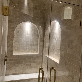 Trademark Flooring and Improvement - Bathroom shower niches/walls/bench done with marble installed by Trademark Flooring. - Flooring Near Me - Norcross, Georgia Trademark Flooring and Improvement - Bathroom shower niches/walls/bench done with marble installed by Trademark Flooring. - Flooring Near Me - Norcross, Georgia