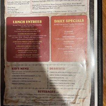 JW's Steakhouse - Menu - Steakhouses Near Me - Carmine, Texas