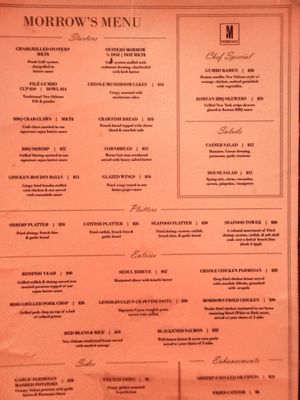 Menu photo 1 Morrow's New Orleans, LA Menu photo 1 Morrow's New Orleans, LA
