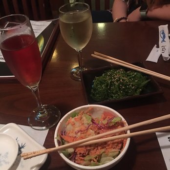 Shiso Sushi - Plum wine with a ginger salad and white wine with a nori (seaweed) salad. Mmm - Sushi Bars Near Me - Orlando, Florida Shiso Sushi - Plum wine with a ginger salad and white wine with a nori (seaweed) salad. Mmm - Sushi Bars Near Me - Orlando, Florida