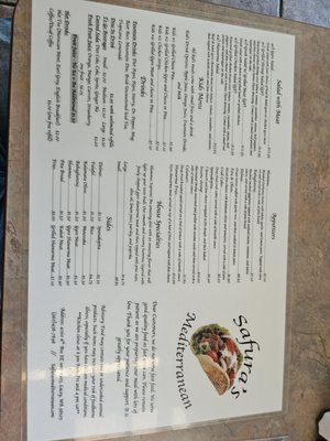 Menu photo 1 Safura's Mediterranean Cuisine Lacey, WA Menu photo 1 Safura's Mediterranean Cuisine Lacey, WA