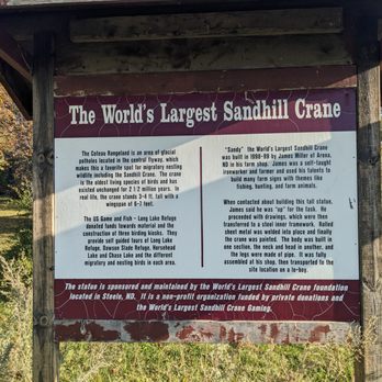 Worlds Largest Sandhill Crane - Sandy, the World's Largest Sandhill Crane - Landmarks & Historical Buildings Near Me - Steele, North Dakota