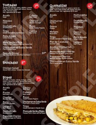 Menu photo 2 Gorditas Don Coco Addison, IL