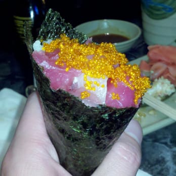 Sushi Pier - giant tuna hand roll topped with tobiko - Sushi Bars Near Me - Reno, Nevada Sushi Pier - giant tuna hand roll topped with tobiko - Sushi Bars Near Me - Reno, Nevada