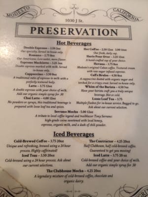 Menu photo 8 Preservation Coffee & Tea Modesto, CA