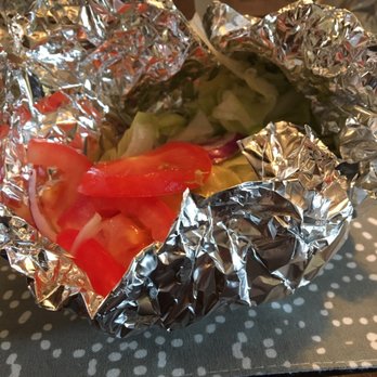 Maza BBQ & Sweets - This is a handful of salad off the buffet line balled up in aluminum foil. Ew - Indian Near Me - South Bound Brook, New Jersey