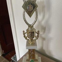 Blue Haven Resort - An old tennis trophy is part of the decor?