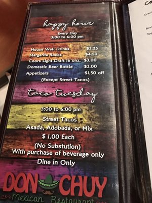 Menu photo 6 Don Chuy Mexican Restaurant Bonney Lake, WA