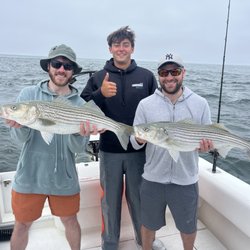 Shark Shark Tuna Fishing Charters - Captain Zaq and a striped bass charter crew!
