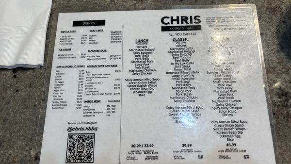 Menu photo 1 Chris Korean BBQ Pasadena, CA