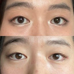 Lash lift before and after