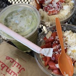 Matcha Green Tea Blast, açaí bowls and classic sausage, egg cheese Matcha Green Tea Blast, açaí bowls and classic sausage, egg cheese