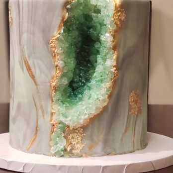 Wild Hope Bakery - a cake decorated with a slice of green agate - Bakeries Near Me