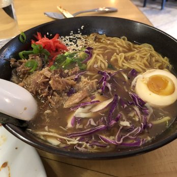 Anju Noodle Bar - The shoyu ramen was delicious - the tender pork shoulder in this filled about a third of the bowl - Ramen Near Me - Kittery, Maine Anju Noodle Bar - The shoyu ramen was delicious - the tender pork shoulder in this filled about a third of the bowl - Ramen Near Me - Kittery, Maine