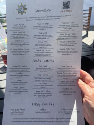 Menu photo 1 TJ's Harbor Restaurant Oshkosh, WI