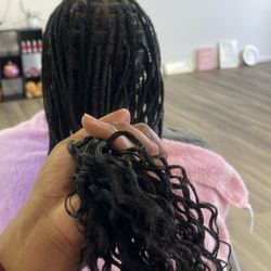 BXJ Braid Salon + Academy - Small Knotless Braids w/ Curly Ends