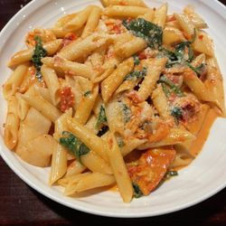 Vodka Sauce on penne with lobster, scallops, and shrimp