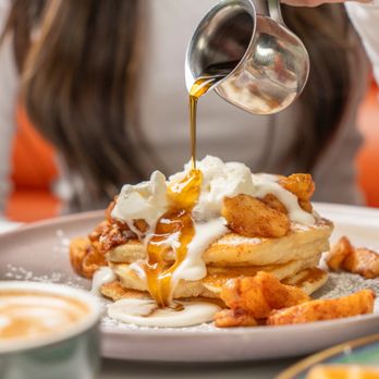 OEB Breakfast - Downtown - Baked Apple Griddle Stack - Breakfast & Brunch Near Me - Calgary, Alberta