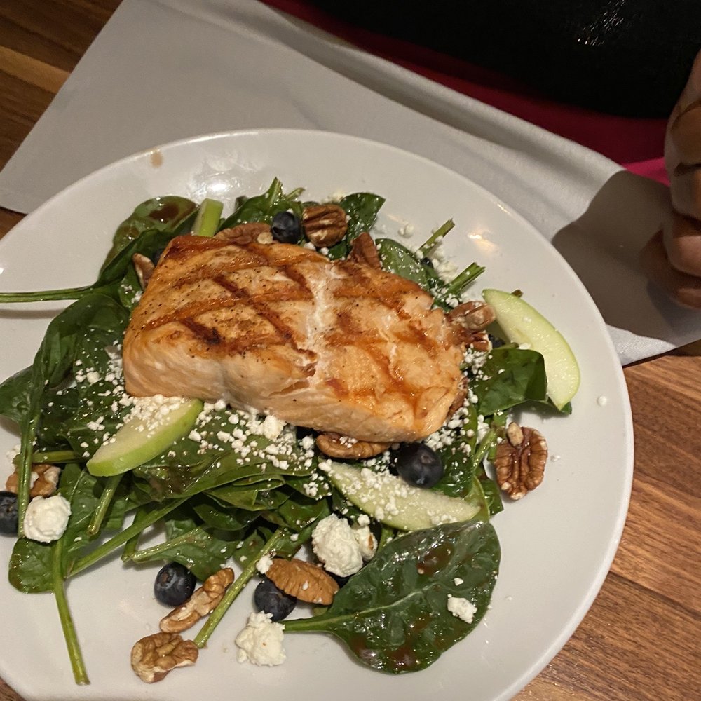 French Hen - Spinach salad was a special of the night and salmon was added - French Near Me - Tulsa, Oklahoma