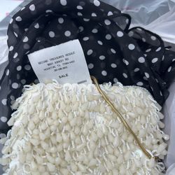Polka dots scarf and beaded purse