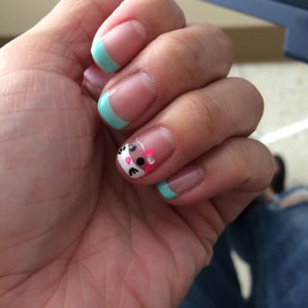 Color Nails - French gel manicure with design...love them! - Nail Salons Near Me - Northridge, California