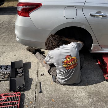 On The Road Repair Services - Brakes getting done at home! - Roadside Assistance Near Me
