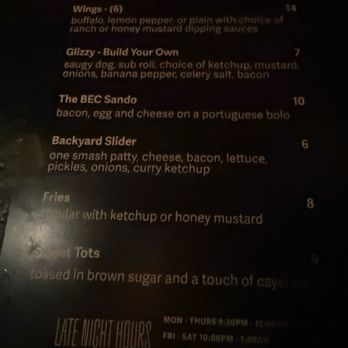 Red Door - Late night menu (it is a darker setting) - Cocktail Bars Near Me - Providence, Rhode Island