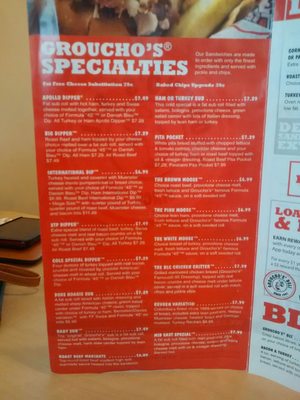 Menu photo 2 Groucho's Deli Clemson, SC