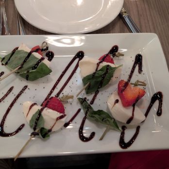 Sam & Luca Italian Bistro - Basil, mozzarella, and strawberry skewers - Italian Near Me - Mesa, Arizona