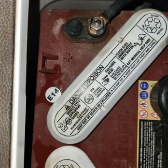 Plourde & Plourde - E14 sticker on Trojan battery representing date of manufacture as May 2014 - Motorcycle Dealers Near Me - Caribou, Maine Plourde & Plourde - E14 sticker on Trojan battery representing date of manufacture as May 2014 - Motorcycle Dealers Near Me - Caribou, Maine