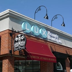 LUX Beauty Boutique - Exterior signage at High Street location