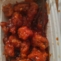 China Wang - General Tso's chicken. So Saucy so colorful so lovely So flavorful.