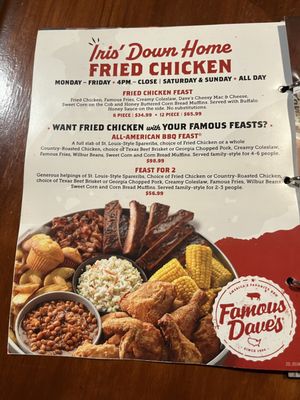 Menu photo 4 Famous Dave's - Long Beach Long Beach, CA Menu photo 4 Famous Dave's - Long Beach Long Beach, CA