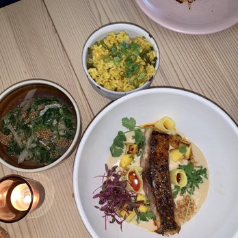 Canje - Sea bass, callalou, rice - Caribbean Near Me - Austin, Texas Canje - Sea bass, callalou, rice - Caribbean Near Me - Austin, Texas
