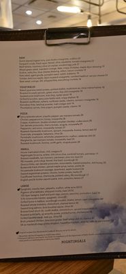 Menu photo 4 Nightingale Vancouver, BC