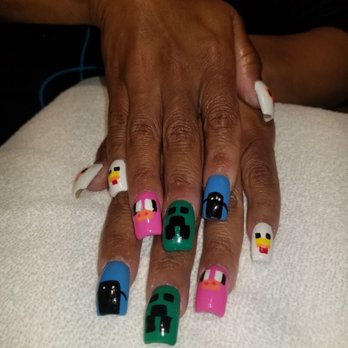 Nail Pro & Spa - Minecraft Nail Design 4 my sons birthday party! - Nail Salons Near Me - Lancaster, California Nail Pro & Spa - Minecraft Nail Design 4 my sons birthday party! - Nail Salons Near Me - Lancaster, California