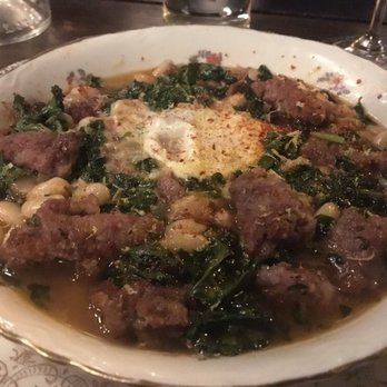 Grisette - A cassoulet of white beans, kale, garlic sausage, poached egg - French Near Me - Richmond, Virginia Grisette - A cassoulet of white beans, kale, garlic sausage, poached egg - French Near Me - Richmond, Virginia