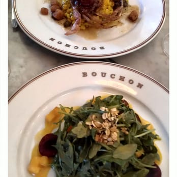 Bouchon - Soft shell crab and fruit salad appetizers - French Near Me - Yountville, California Bouchon - Soft shell crab and fruit salad appetizers - French Near Me - Yountville, California