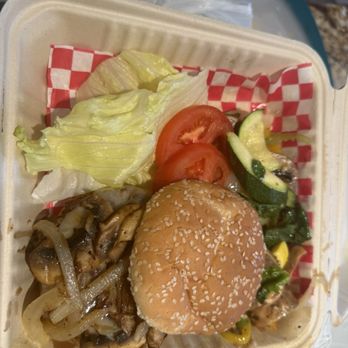The Blooming Bistro - Mushroom onion burger - Salad Near Me - Las Vegas, Nevada The Blooming Bistro - Mushroom onion burger - Salad Near Me - Las Vegas, Nevada