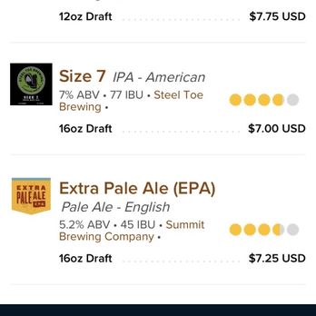 Duke's on 7 - Yep 16oz pours, but in 12oz glasses. - Cocktail Bars Near Me - Minnetonka, Minnesota