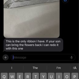 Offering to fix only if my son or I goes back to her home to drop off corsage and boutonniere Offering to fix only if my son or I goes back to her home to drop off corsage and boutonniere