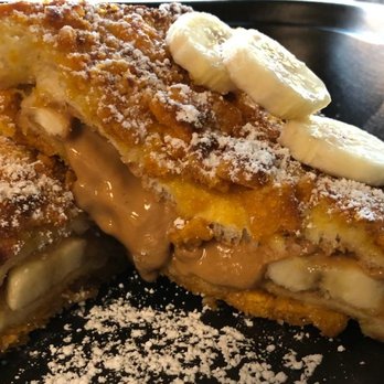 Scramblers Cafe - Captain Mac'Nut French Toast (With Peanut Butter) - Breakfast & Brunch Near Me - Norco, California Scramblers Cafe - Captain Mac'Nut French Toast (With Peanut Butter) - Breakfast & Brunch Near Me - Norco, California
