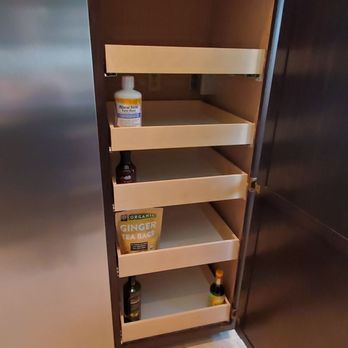Custom Rollouts Quick - After! We gained a "shelf" actually a drawer. And we couldn't be happier - Cabinetry Near Me - Huntington Beach, California