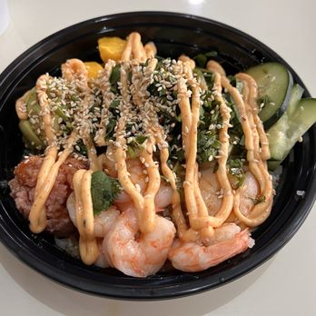 Pokesan - Build Your Small Bowl: shrimp, spicy tuna, cucumber, mango, avocado - Poke Near Me - Kansas City, Missouri Pokesan - Build Your Small Bowl: shrimp, spicy tuna, cucumber, mango, avocado - Poke Near Me - Kansas City, Missouri