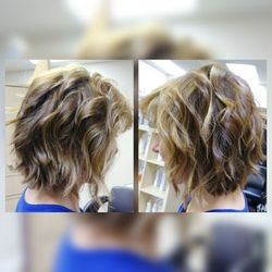 Hair by Susie Carranza - Textured bob with balayage blonde