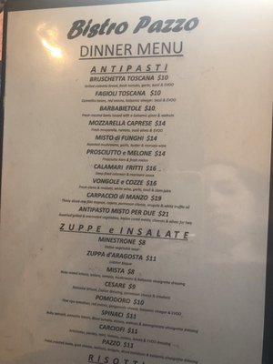 Menu photo 1 Bistro Pazzo La Jolla, CA
