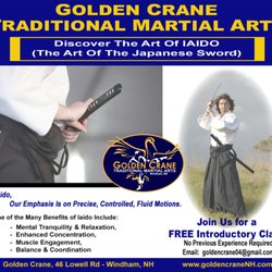 Golden Crane Traditional Martial Arts - Experience the Art of the Samurai! Iaido - The Japanese Sword. Join us for a Free Trial Class!