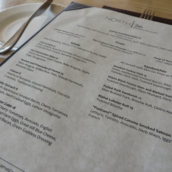 North 26 Restaurant and Bar - North 26 lunch menu 3/2015 - American Near Me - Boston, Massachusetts North 26 Restaurant and Bar - North 26 lunch menu 3/2015 - American Near Me - Boston, Massachusetts